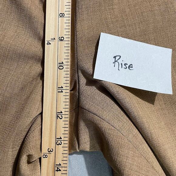 Alfred Dunner Size 12 Camel Tan Wide Leg Trousers Classic Dress Pants Minimalist - Picture 10 of 11